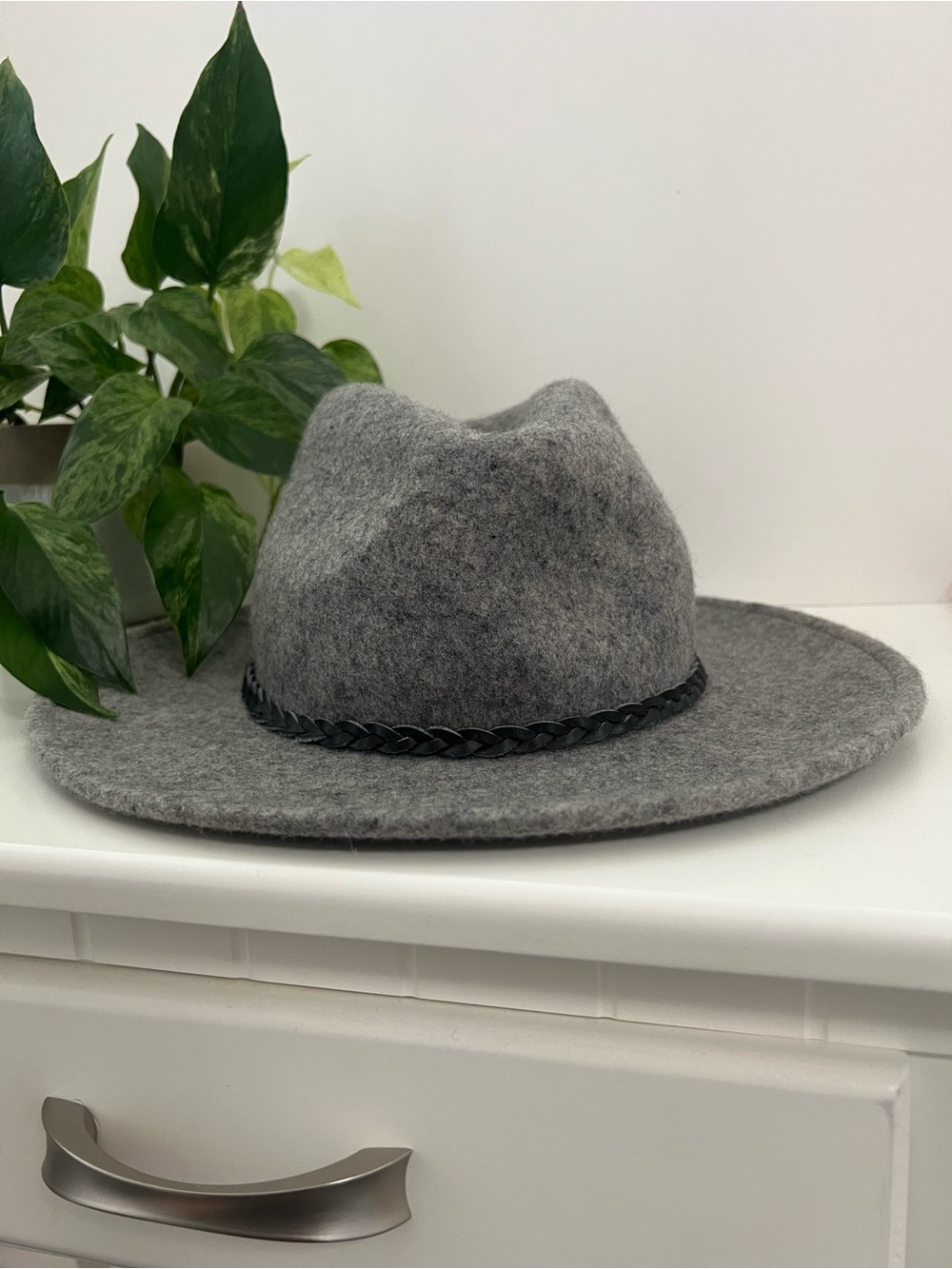 Roots Wool Grey Brimmed Hat, 100% Wool, Fall